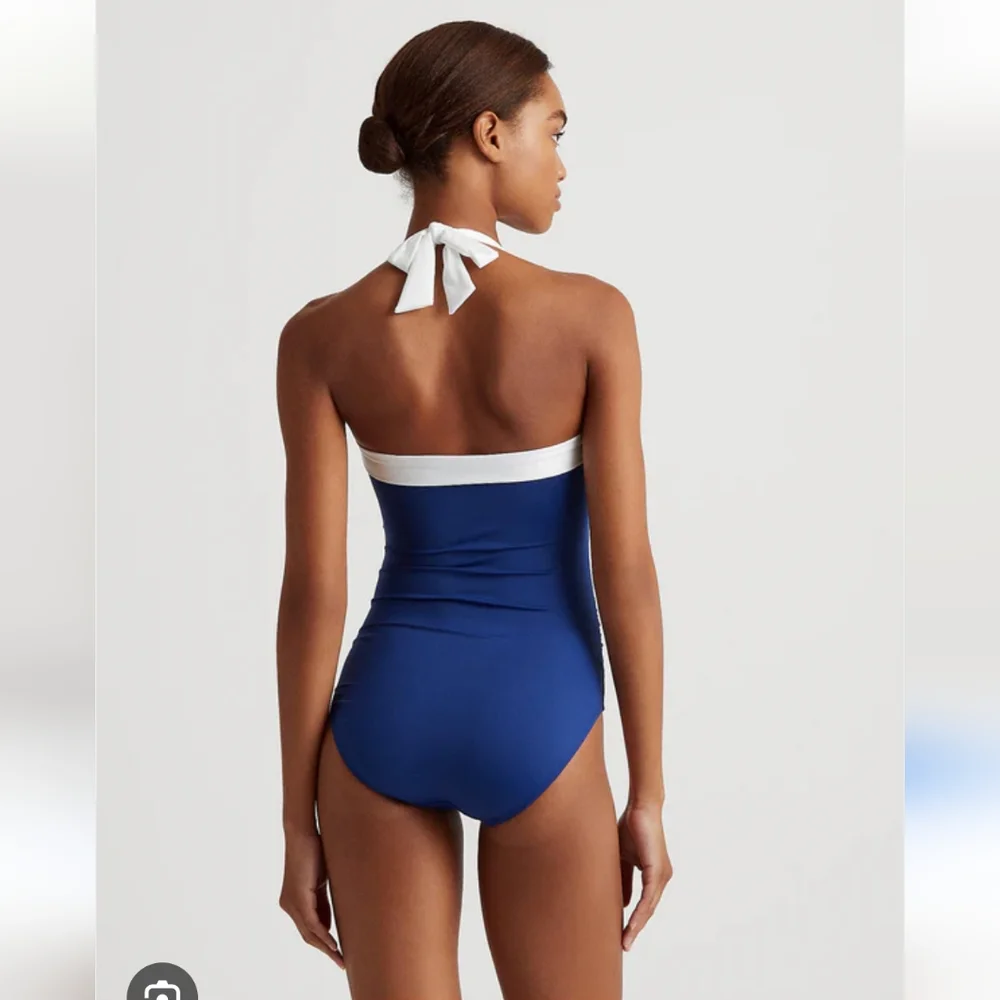 Ralph Lauren Bel-Air Sapphire Bandeau One Piece Swimsuit Size M